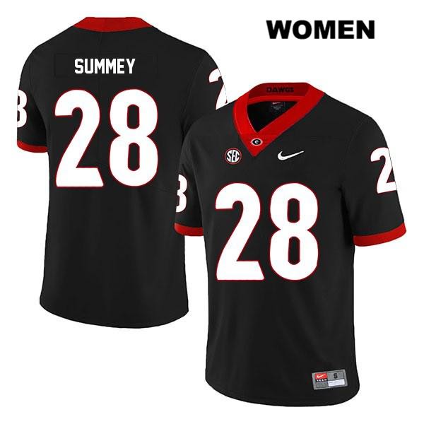 Georgia Bulldogs Women's Anthony Summey #28 NCAA Legend Authentic Black Nike Stitched College Football Jersey UMO3256NU